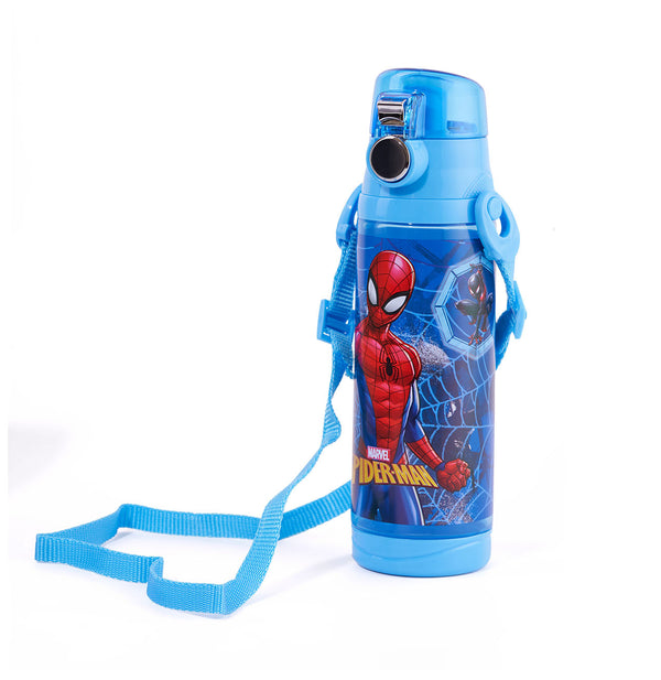 Spiderman Boys' Plastic Number 5 Bottle with Strap 600 ml Amiral