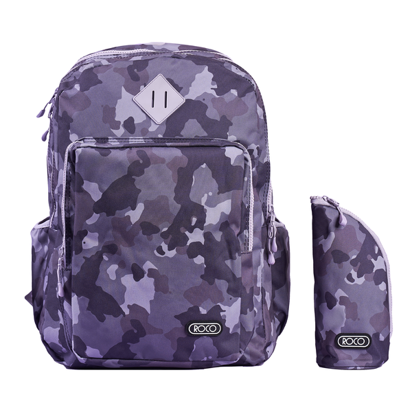 Roco Army Camouflage Backpack 19" + Free Pencil Case
