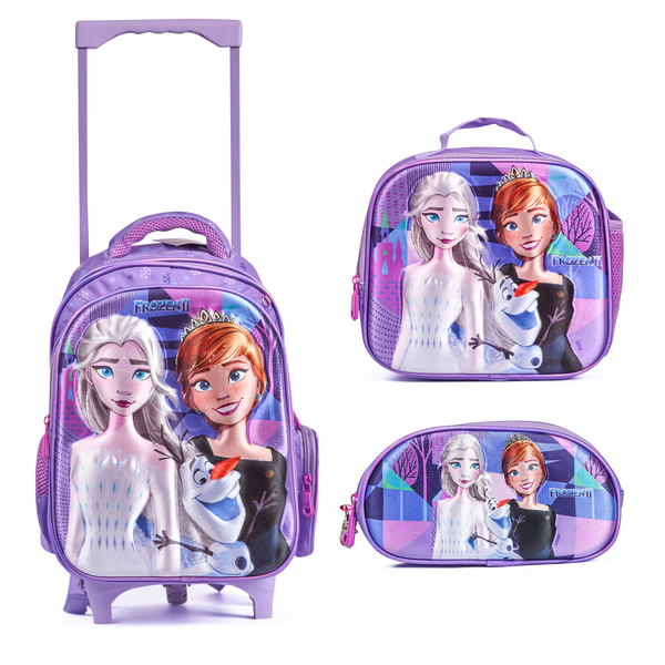 Frozen 3-in-1 School 3D Trolley Bag Set
