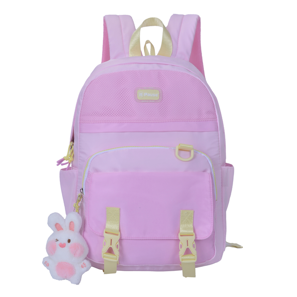 Pause Pastel Pals: Pink Bunny Keychain Elite Backpack 18"