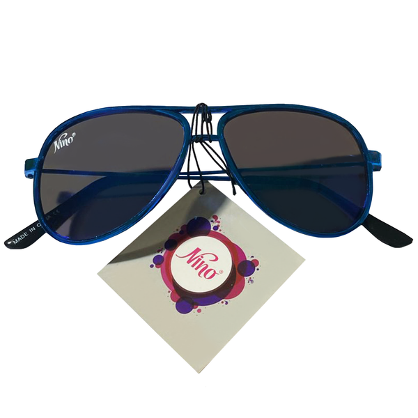 Metallic Blue Aviator Sunglasses