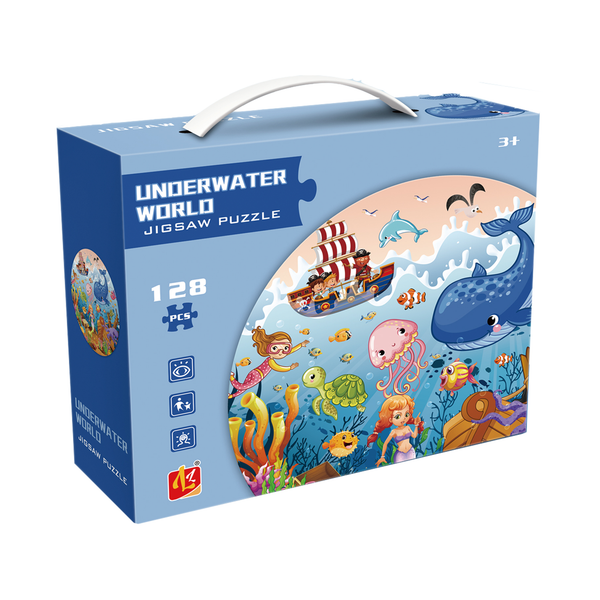 Underwater World Round Jigsaw Puzzle (128 Pcs)