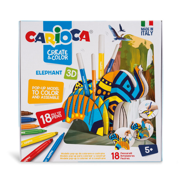 Carioca Create & Color 3D Elephant Pop-Up Model