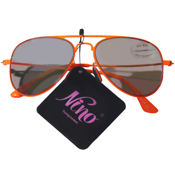 Neon Orange Aviator Sunglasses