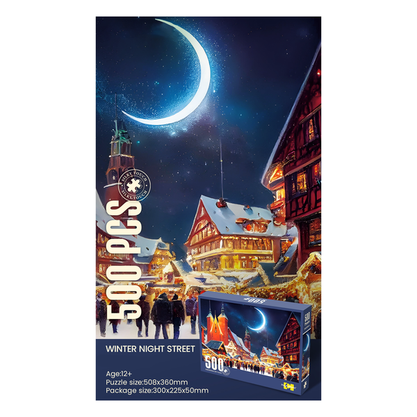 Winter Night Street Puzzle (500 Pcs)