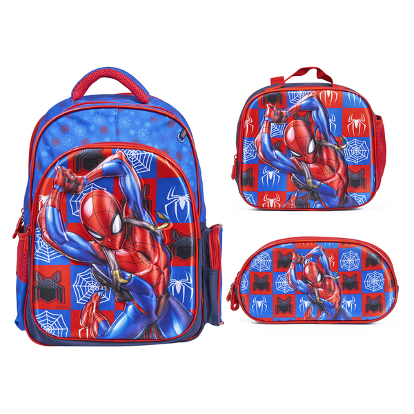 Spiderman 3-in-1 School 3D Backpack Set