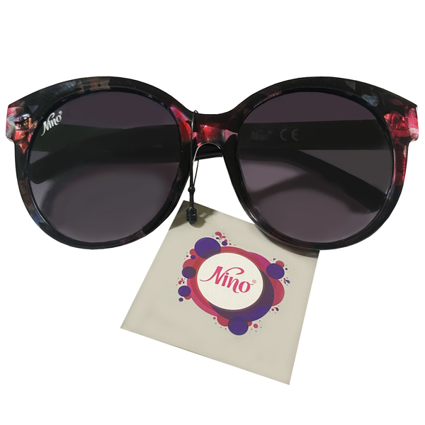 Cat Eye Pink & Grey Floral Frame Sunglasses