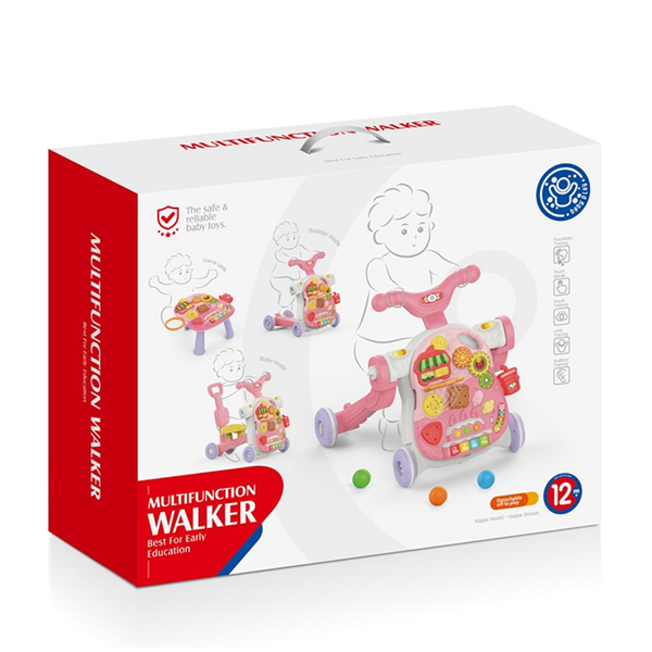 Huanger 4-in-1 Baby Multifunction Walker - Pink