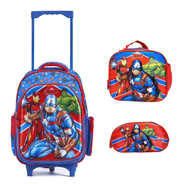 Avengers 3-in-1 School 3D Trolley Bag Set