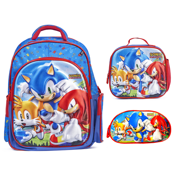 Sonic 3-in-1 School 3D Backpack Set