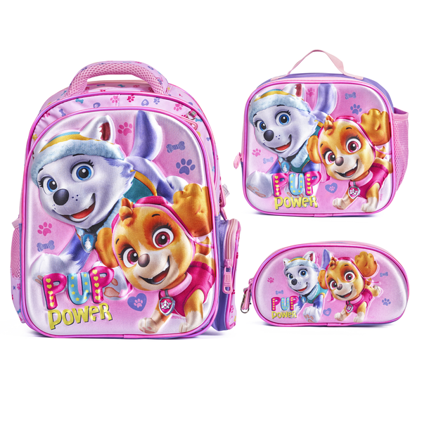 Paw Patrol Girls 3-in-1 School 3D Backpack Set