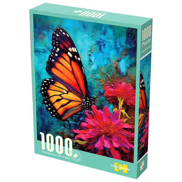 Butterfly Sniffing Flowers Jigsaw Puzzle (1000 Pcs)