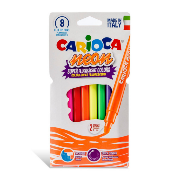 Carioca Super Fluorescent Colors - 8 Felt Tip Pens