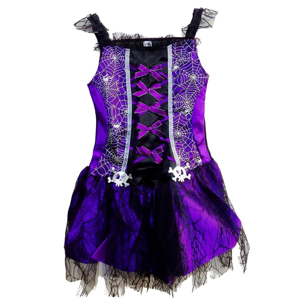 Witch Girls' Short Dress Costume  (8-9 Years)