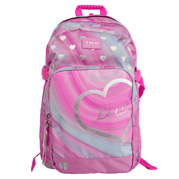 Silver Hearts Pause Backpack 19"