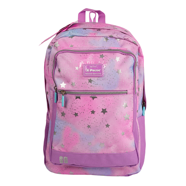 Silver Stars Galaxy Pause Backpack 19"