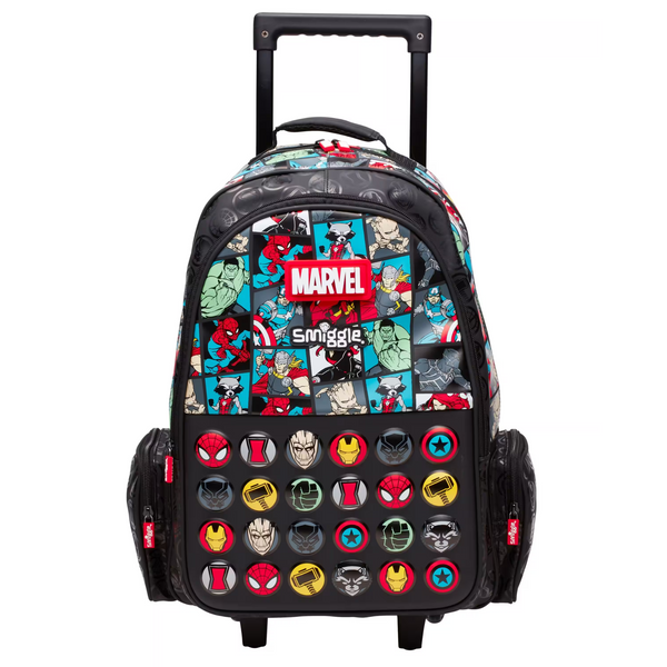 Smiggle Marvel Trolley Bag With Light Up Wheels 16"