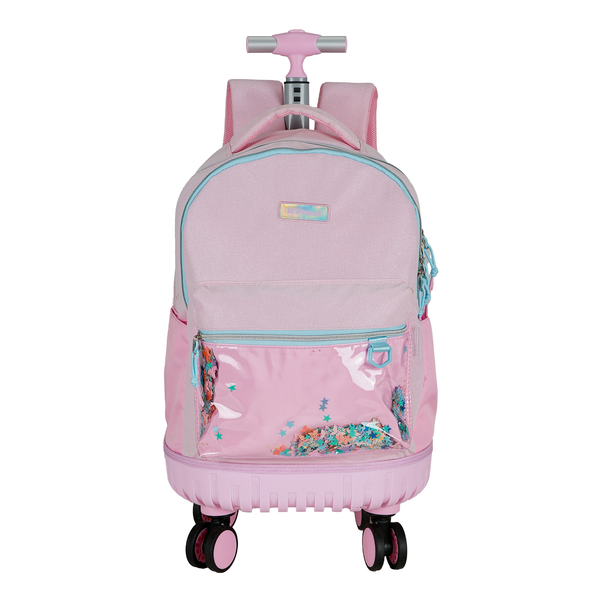 Pause Glitter Star 4-Wheel Trolley Bag 18"