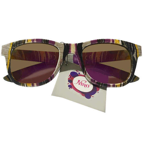 Purple Multi Color Vertical Line Frame Sunglasses