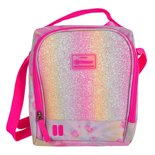 Glitter Tie Dye Pause Insulated Lunch Bag