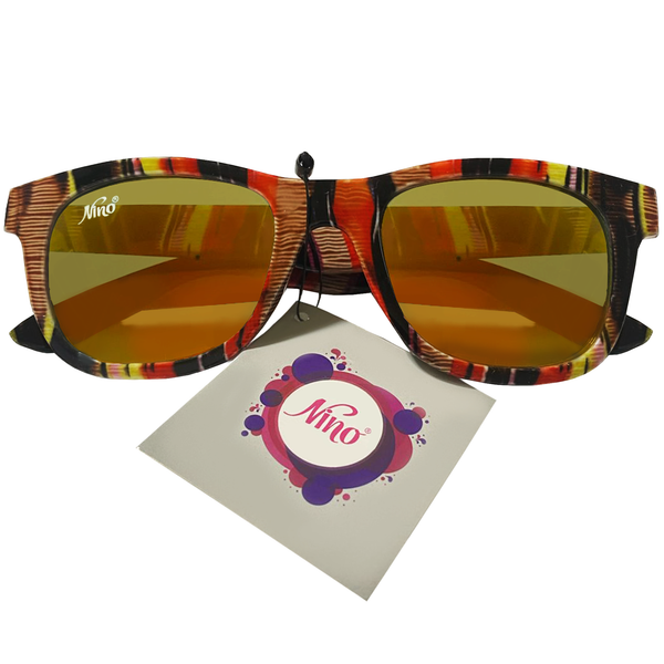 Dark Multi Color Vertical Line Frame Sunglasses