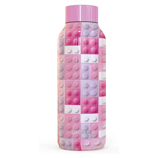 Quokka Kids Stainless Steel Bottle 510 ML - Pink Bricks
