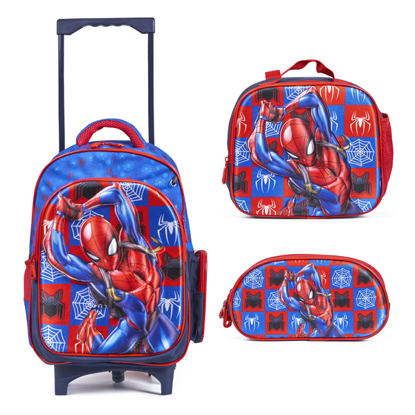 Spiderman 3-in-1 School 3D Trolley Bag Set