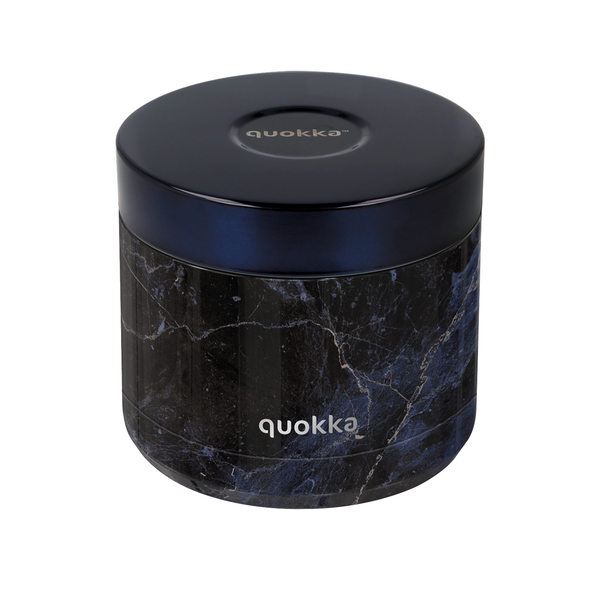 Quokka Stainless Steel Food Jar Black Marble 600 ML - Whim Collection