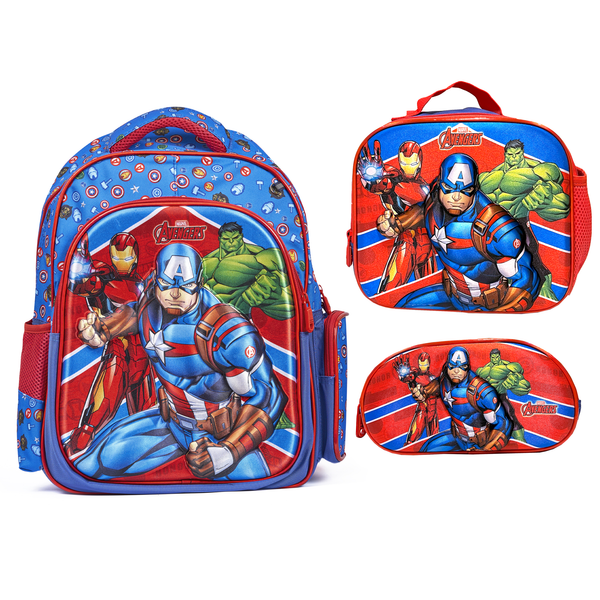 Avengers 3-in-1 School 3D Backpack Set
