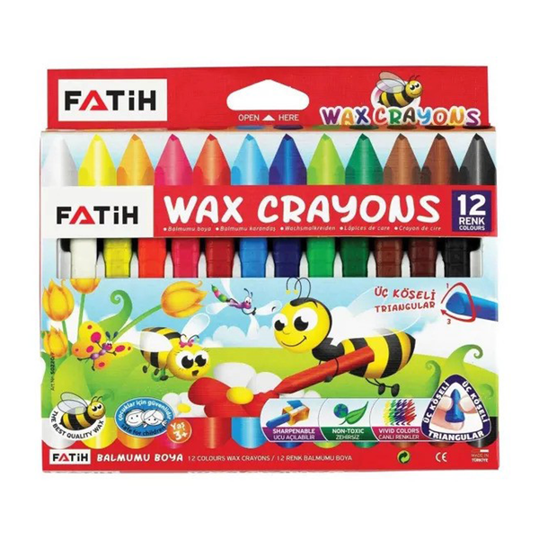 Fatih Wax Crayons - 12 Crayons