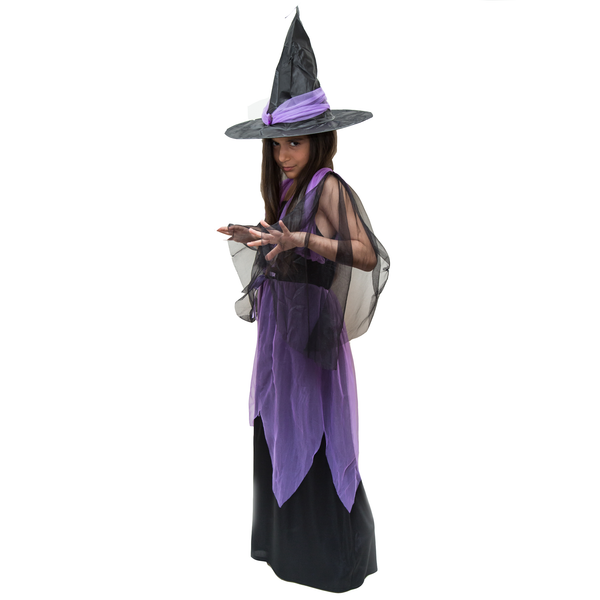 Witch Girly Long Dress Costume with Hat (M-L-XL)