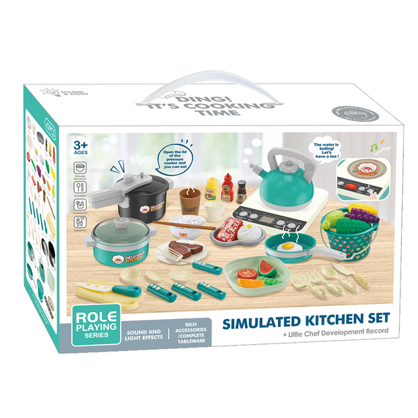 Blue Simulated Kitchen Set with Light and Music