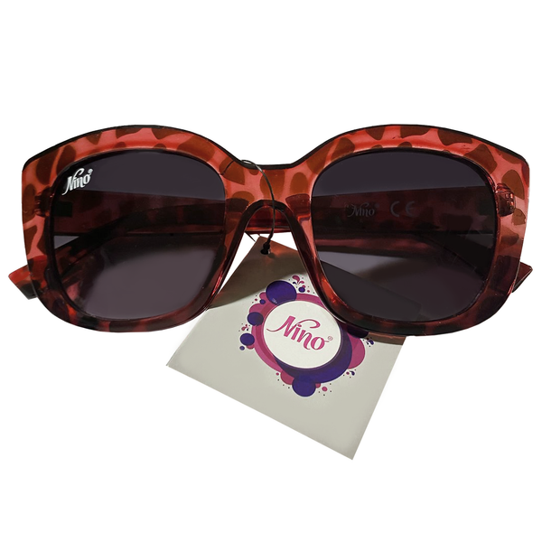 Cat Eye Peach Leopard Print Sunglasses