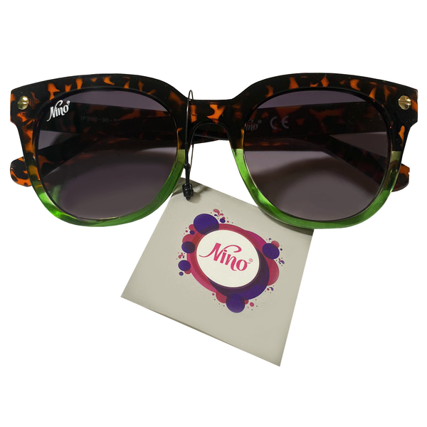 Cat Eye Green x Leopard Print Frame Sunglasses