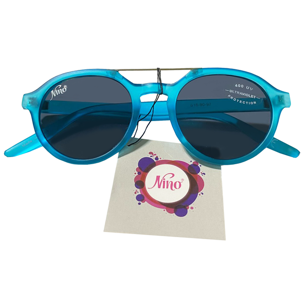 Round Blue Brow Bar Sunglasses