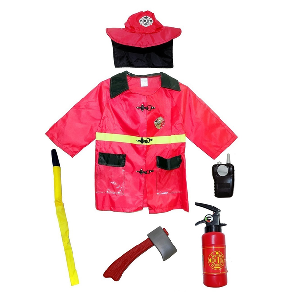 Fire Fighter Boys' Costume with Accessories (3-7 Years)