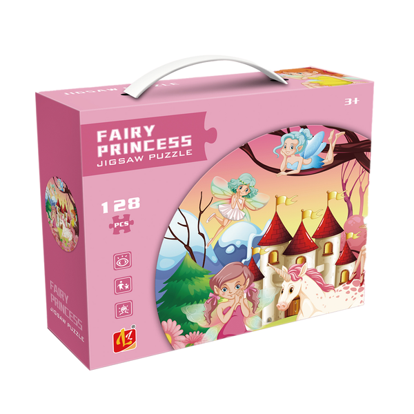 Fairy Princess Round Jigsaw Puzzle (128 Pcs)