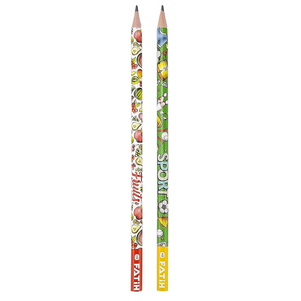 Fatih Sports & Fruits Pencils - 8 Pcs