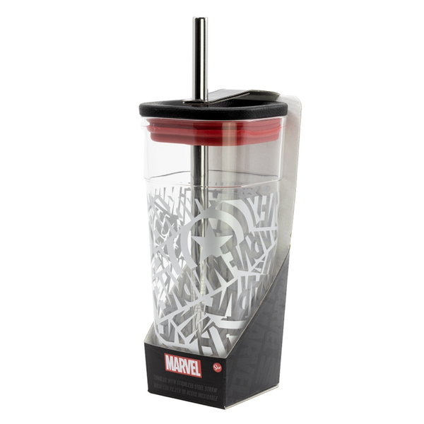 Stor Marvel Young Adult AC Cube Tumbler (with Stainless Steel Straw) 540 ML