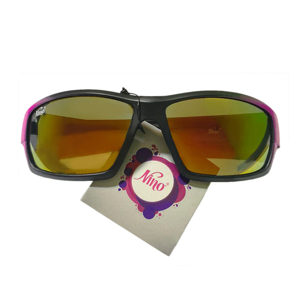 Wraparound Fashion Sunglasses Fuchsia x Black Frame Mirror Lens