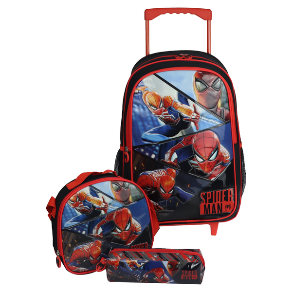 Spiderman 3-in-1 Trolley Bag School Set 18"