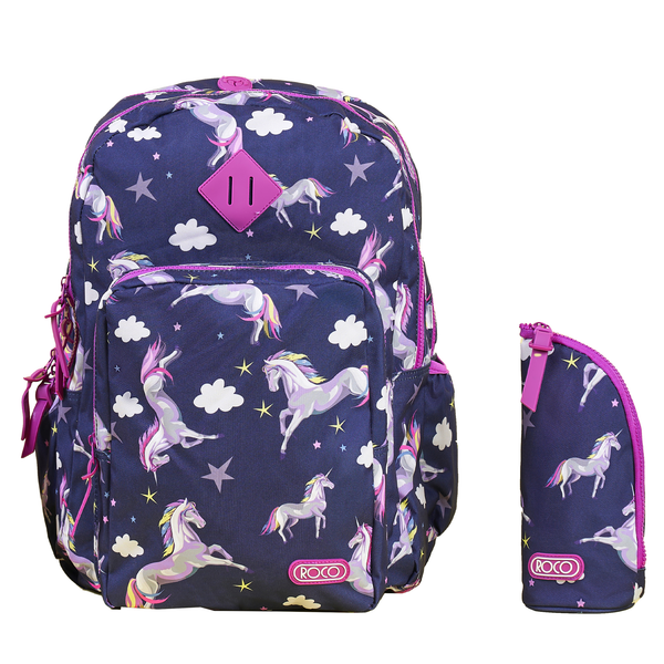 Roco Unicorn Backpack 19" + Free Pencil Case