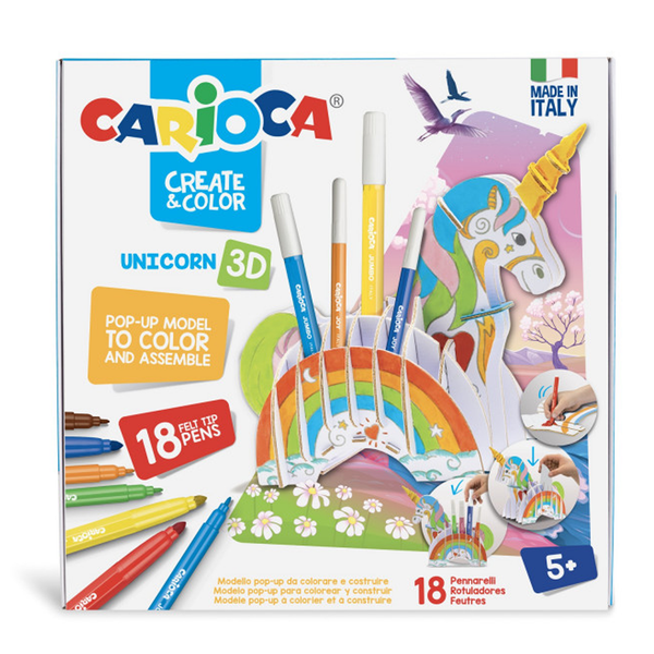 Carioca Create & Color 3D Unicorn Pop-Up Model