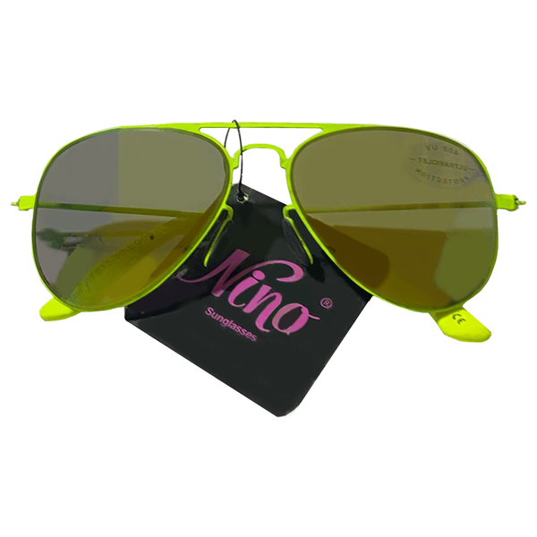 Neon Yellow Aviator Sunglasses