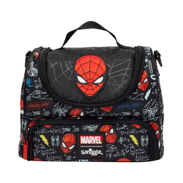 Smiggle Spiderman Double Pocket Lunch Bag With Strap