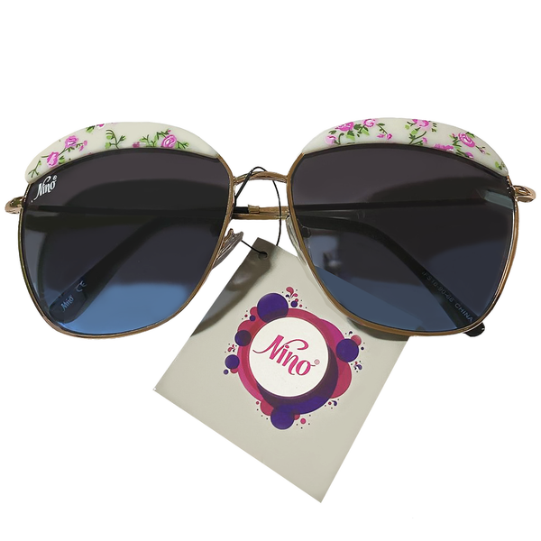 Pink Floral Browline Sunglasses