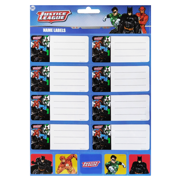 Justice League School Label Name Tag