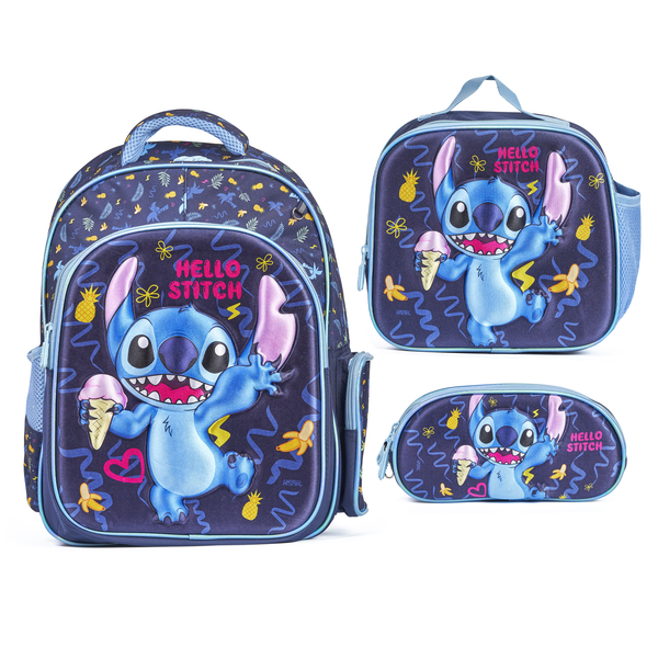 Stitch 3-in-1 School 3D Backpack Set