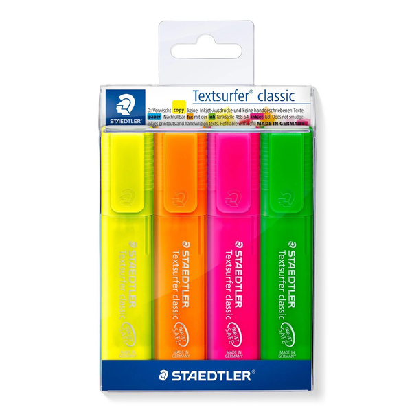 Staedtler Textsurfer Classic Set - 4 Colored Highlighters