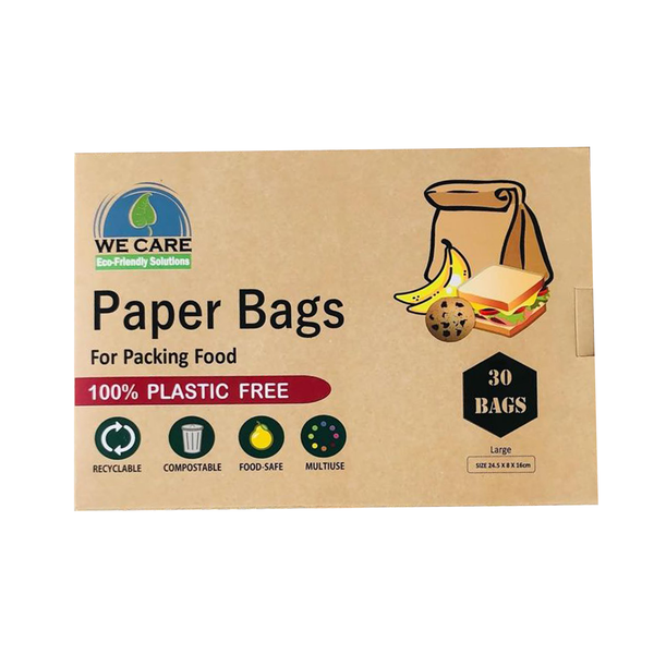 We Care Plastic Free Food Paper Bags - 30 Bags